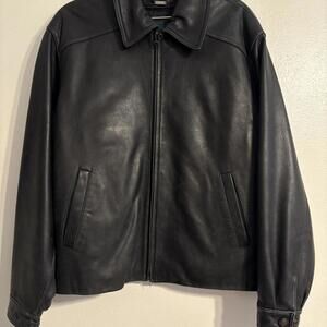Black leather jacket men’s size medium
